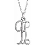 14K White Script Initial K 16-18 Necklace photo