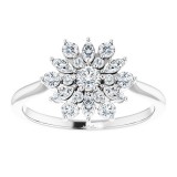14K White 1/2 CTW Diamond Vintage-Inspired Ring photo 3