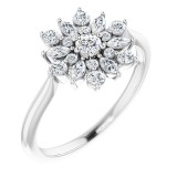 14K White 1/2 CTW Diamond Vintage-Inspired Ring photo