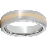 Serinium Domed Band with a 2mm 14K Gold Inlay and a Satin Finish photo