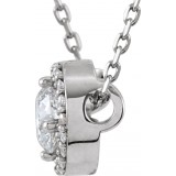 14K White 1/2 CTW Diamond Halo-Style 16 Necklace photo 2