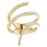 14K Yellow 1/2 CTW Diamond Spiral Wrap Ring photo 3