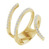 14K Yellow 1/2 CTW Diamond Spiral Wrap Ring photo