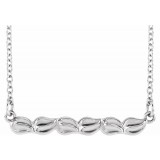 14K White Leaf Bar 16-18 Necklace photo