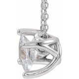 14K White 1/2 CT Diamond Solitaire 16-18 Necklace photo 2