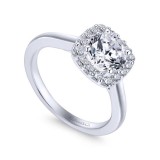 Gabriel & Co. 14k White Gold Contemporary Halo Engagement Ring photo 3