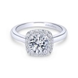 Gabriel & Co. 14k White Gold Contemporary Halo Engagement Ring photo