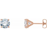 14K Rose 1 CTW Diamond 4-Prong Cocktail-Style Earrings photo