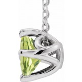 14K White Peridot Solitaire 16-18 Necklace photo 2