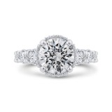 Shah Luxury 14K White Gold Round Cut Diamond Engagement Ring  (With Center) photo