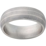 Titanium Domed Band with Illusion Laser Engraving photo