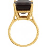 14K Yellow Smoky Quartz Rope Ring photo 2