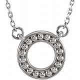14K White Beaded Circle 16-18 Necklace photo