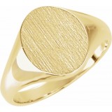 14K Yellow 11x9.5 mm Oval Signet Ring photo