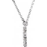 14K White Initial R 1/8 CTW Diamond 16 Necklace photo 2