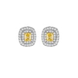 Henri Daussi 18k Yellow Gold Diamond Stud Earrings photo