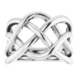 14K White Criss-Cross Ring photo 3