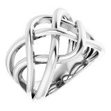 14K White Criss-Cross Ring photo