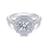 Gabriel & Co. 14k Two Tone Gold Embrace Double Halo Engagement Ring photo