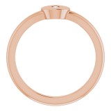 14K Rose .05 CT Diamond Signet Ring photo 2
