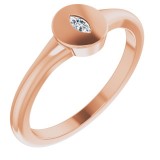 14K Rose .05 CT Diamond Signet Ring photo