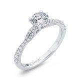 Shah Luxury 14K White Gold Round Cut Diamond Engagement Ring (Semi-Mount) photo 2