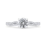 Shah Luxury 14K White Gold Round Cut Diamond Engagement Ring (Semi-Mount) photo