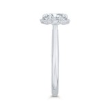 Shah Luxury 14K White Gold Oval Cut Diamond Cathedral Engagement Ring (Semi-Mount) photo 3