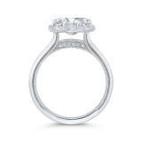 Shah Luxury 14K White Gold Oval Cut Diamond Cathedral Engagement Ring (Semi-Mount) photo 4