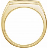 14K Yellow 17x13 mm Rectangle Signet Ring photo 2