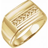 14K Yellow 17x13 mm Rectangle Signet Ring photo