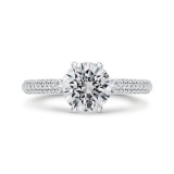 Shah Luxury 14K White Gold Diamond Engagement Ring (Semi-Mount) photo