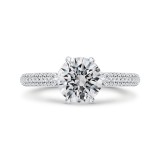 Shah Luxury 14K White Gold Diamond Engagement Ring (Semi-Mount) photo