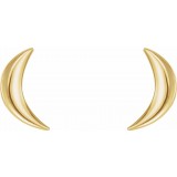 14K Yellow Crescent Moon Earrings photo 2