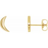 14K Yellow Crescent Moon Earrings photo