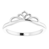 14K White Stackable Crown Ring photo 3