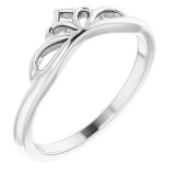 14K White Stackable Crown Ring photo