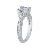 Shah Luxury 14K White Gold Princess Diamond Vintage Engagement Ring (Semi-Mount) photo 2
