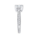 Shah Luxury 14K White Gold Princess Diamond Vintage Engagement Ring (Semi-Mount) photo 3