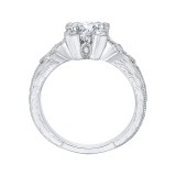 Shah Luxury 14K White Gold Princess Diamond Vintage Engagement Ring (Semi-Mount) photo 4