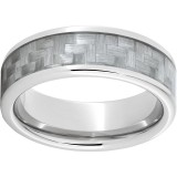 Serinium Pipe Cut Band with Silver Carbon Fiber Inlay photo