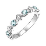 Gems One 10Kt White Gold Diamond (1/20Ctw) & Blue Topaz (1/6 Ctw) Ring photo