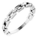 14K White Chain Link Ring photo