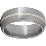 Titanium Domed Band with a 1mm Sterling Silver Inlay and Satin Finish photo