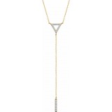 14K Yellow 1/6 CTW Diamond Triangle & Bar Y 16-18 Necklace photo