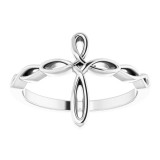 14K White Cross Ring photo 3