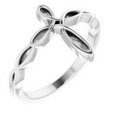 14K White Cross Ring photo