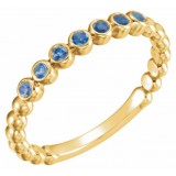 14K Yellow Blue Sapphire Stackable Ring photo