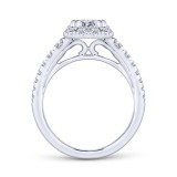 Gabriel & Co. 14k White Gold Contemporary Halo Engagement Ring photo 2