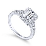 Gabriel & Co. 14k White Gold Contemporary Halo Engagement Ring photo 3